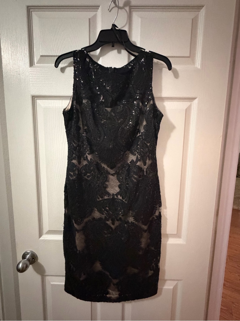 Calvin Klein Black Lace Sequin Sheath Dress